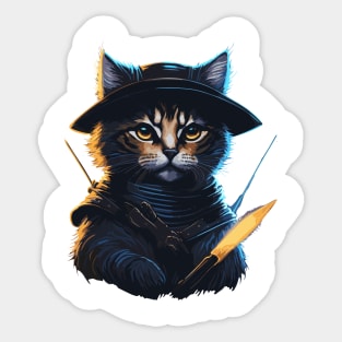 Cat Warrior Sticker